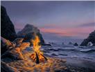 Beach Bonfire by Stephen Lyman